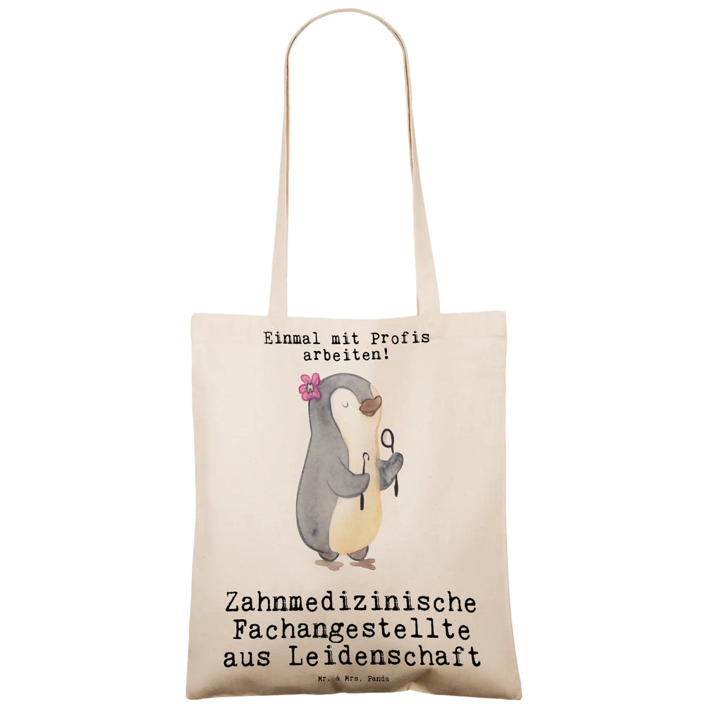 Tragetasche Zahnmedizinische Fachangestellte aus Leidenschaft Beuteltasche, Beutel, Einkaufstasche, Jutebeutel, Stoffbeutel, Tasche, Shopper, Umhängetasche, Strandtasche, Schultertasche, Stofftasche, Tragetasche, Badetasche, Jutetasche, Einkaufstüte, Laptoptasche, Beruf, Ausbildung, Jubiläum, Abschied, Rente, Kollege, Kollegin, Geschenk, Schenken, Arbeitskollege, Mitarbeiter, Firma, Danke, Dankeschön