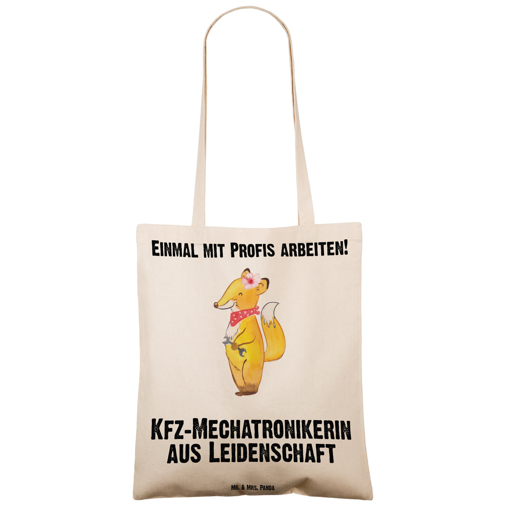 Tragetasche Kfz-Mechatronikerin aus Leidenschaft Beuteltasche, Beutel, Einkaufstasche, Jutebeutel, Stoffbeutel, Tasche, Shopper, Umhängetasche, Strandtasche, Schultertasche, Stofftasche, Tragetasche, Badetasche, Jutetasche, Einkaufstüte, Laptoptasche, Beruf, Ausbildung, Jubiläum, Abschied, Rente, Kollege, Kollegin, Geschenk, Schenken, Arbeitskollege, Mitarbeiter, Firma, Danke, Dankeschön, Kfz-Mechatronikerin, Kraftfahrzeugmechanikerin, Meisterin, Gesellenprüfung