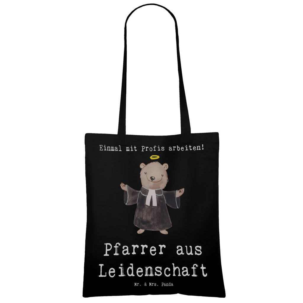 Tragetasche Pfarrer aus Leidenschaft Beuteltasche, Beutel, Einkaufstasche, Jutebeutel, Stoffbeutel, Tasche, Shopper, Umhängetasche, Strandtasche, Schultertasche, Stofftasche, Tragetasche, Badetasche, Jutetasche, Einkaufstüte, Laptoptasche, Beruf, Ausbildung, Jubiläum, Abschied, Rente, Kollege, Kollegin, Geschenk, Schenken, Arbeitskollege, Mitarbeiter, Firma, Danke, Dankeschön, Pastor, Diener Gottes<br />Geistlicher, Pfarrer, Prediger<br />Priester, Theologe, Kirche