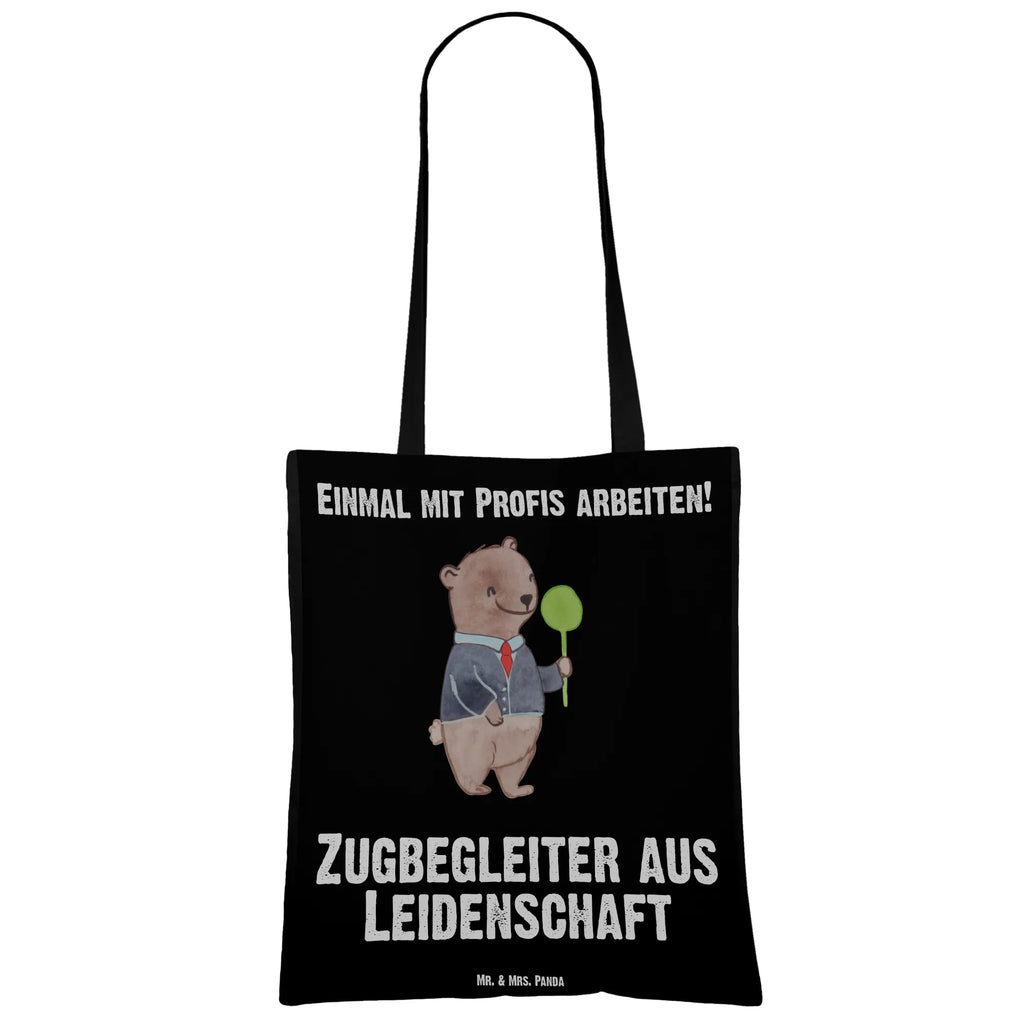 Tragetasche Zugbegleiter aus Leidenschaft Beuteltasche, Beutel, Einkaufstasche, Jutebeutel, Stoffbeutel, Tasche, Shopper, Umhängetasche, Strandtasche, Schultertasche, Stofftasche, Tragetasche, Badetasche, Jutetasche, Einkaufstüte, Laptoptasche, Beruf, Ausbildung, Jubiläum, Abschied, Rente, Kollege, Kollegin, Geschenk, Schenken, Arbeitskollege, Mitarbeiter, Firma, Danke, Dankeschön