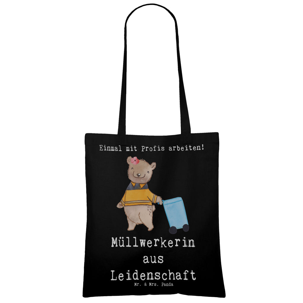 Tragetasche Müllwerkerin aus Leidenschaft Beuteltasche, Beutel, Einkaufstasche, Jutebeutel, Stoffbeutel, Tasche, Shopper, Umhängetasche, Strandtasche, Schultertasche, Stofftasche, Tragetasche, Badetasche, Jutetasche, Einkaufstüte, Laptoptasche, Beruf, Ausbildung, Jubiläum, Abschied, Rente, Kollege, Kollegin, Geschenk, Schenken, Arbeitskollege, Mitarbeiter, Firma, Danke, Dankeschön, Müllwerkerin, Fachkraft Kreislauf- und Abfallwirtschaft, Müllentsorgerin, Kehrichtfrau, Müllfrau, Müllfahreriin