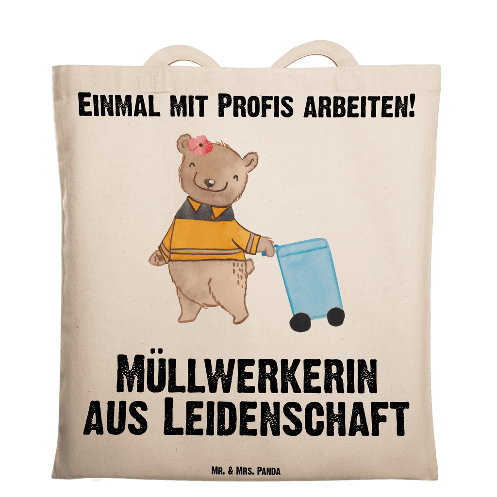 Tragetasche Müllwerkerin aus Leidenschaft Beuteltasche, Beutel, Einkaufstasche, Jutebeutel, Stoffbeutel, Tasche, Shopper, Umhängetasche, Strandtasche, Schultertasche, Stofftasche, Tragetasche, Badetasche, Jutetasche, Einkaufstüte, Laptoptasche, Beruf, Ausbildung, Jubiläum, Abschied, Rente, Kollege, Kollegin, Geschenk, Schenken, Arbeitskollege, Mitarbeiter, Firma, Danke, Dankeschön, Müllwerkerin, Fachkraft Kreislauf- und Abfallwirtschaft, Müllentsorgerin, Kehrichtfrau, Müllfrau, Müllfahreriin