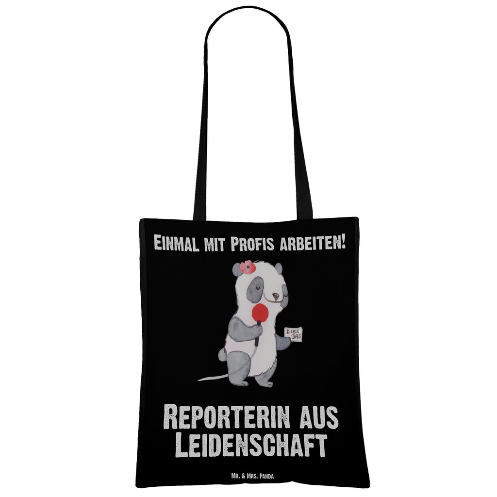 Tragetasche Reporterin aus Leidenschaft Beuteltasche, Beutel, Einkaufstasche, Jutebeutel, Stoffbeutel, Tasche, Shopper, Umhängetasche, Strandtasche, Schultertasche, Stofftasche, Tragetasche, Badetasche, Jutetasche, Einkaufstüte, Laptoptasche, Beruf, Ausbildung, Jubiläum, Abschied, Rente, Kollege, Kollegin, Geschenk, Schenken, Arbeitskollege, Mitarbeiter, Firma, Danke, Dankeschön