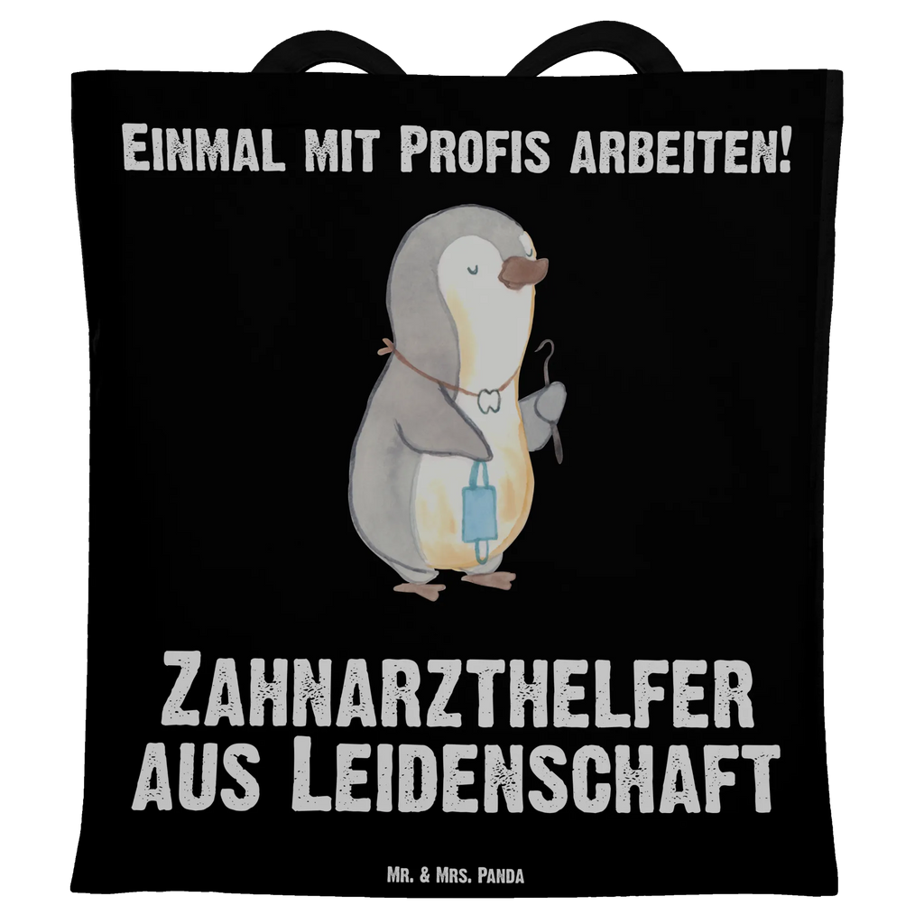 Tragetasche Zahnarzthelfer aus Leidenschaft Beuteltasche, Beutel, Einkaufstasche, Jutebeutel, Stoffbeutel, Tasche, Shopper, Umhängetasche, Strandtasche, Schultertasche, Stofftasche, Tragetasche, Badetasche, Jutetasche, Einkaufstüte, Laptoptasche, Beruf, Ausbildung, Jubiläum, Abschied, Rente, Kollege, Kollegin, Geschenk, Schenken, Arbeitskollege, Mitarbeiter, Firma, Danke, Dankeschön