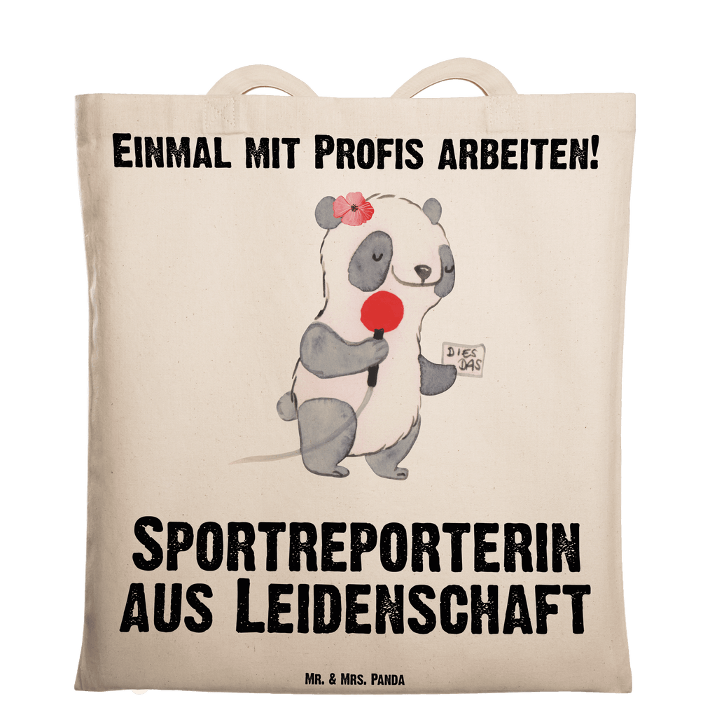 Tragetasche Sportreporterin aus Leidenschaft Beuteltasche, Beutel, Einkaufstasche, Jutebeutel, Stoffbeutel, Tasche, Shopper, Umhängetasche, Strandtasche, Schultertasche, Stofftasche, Tragetasche, Badetasche, Jutetasche, Einkaufstüte, Laptoptasche, Beruf, Ausbildung, Jubiläum, Abschied, Rente, Kollege, Kollegin, Geschenk, Schenken, Arbeitskollege, Mitarbeiter, Firma, Danke, Dankeschön