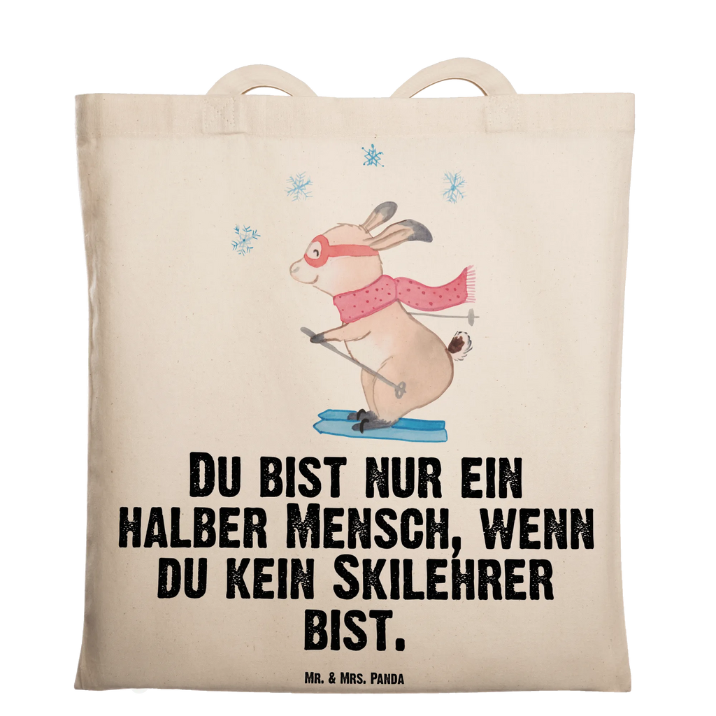 Tragetasche Skilehrer mit Herz Beuteltasche, Beutel, Einkaufstasche, Jutebeutel, Stoffbeutel, Tasche, Shopper, Umhängetasche, Strandtasche, Schultertasche, Stofftasche, Tragetasche, Badetasche, Jutetasche, Einkaufstüte, Laptoptasche, Beruf, Ausbildung, Jubiläum, Abschied, Rente, Kollege, Kollegin, Geschenk, Schenken, Arbeitskollege, Mitarbeiter, Firma, Danke, Dankeschön