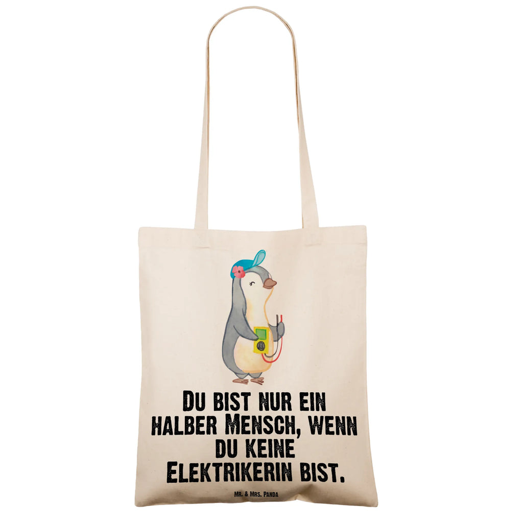 Tragetasche Elektrikerin mit Herz Beuteltasche, Beutel, Einkaufstasche, Jutebeutel, Stoffbeutel, Tasche, Shopper, Umhängetasche, Strandtasche, Schultertasche, Stofftasche, Tragetasche, Badetasche, Jutetasche, Einkaufstüte, Laptoptasche, Beruf, Ausbildung, Jubiläum, Abschied, Rente, Kollege, Kollegin, Geschenk, Schenken, Arbeitskollege, Mitarbeiter, Firma, Danke, Dankeschön, Elektrikerin, Elektronmonteurin, Elektrotechnikerin, Elektroinstallateurin, Elektromeisterin, Gesellenprüfung