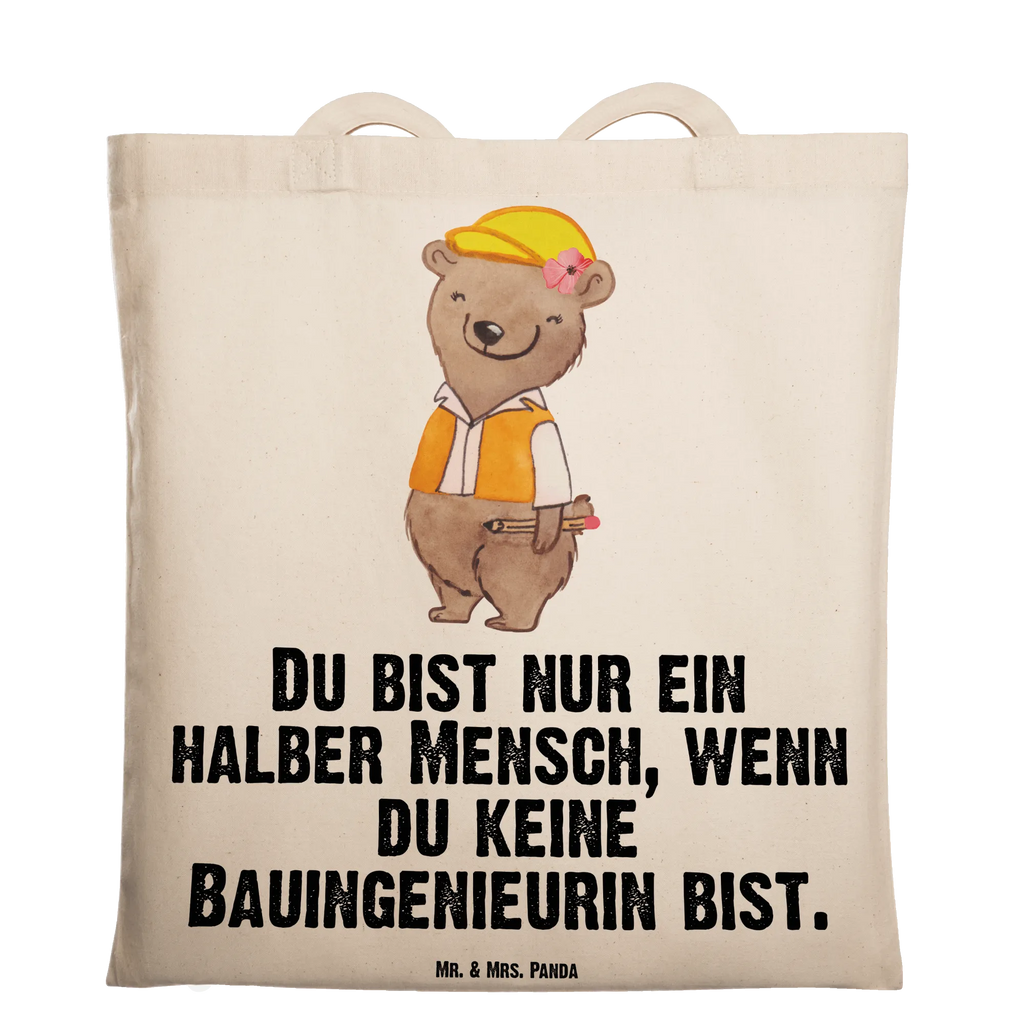 Tragetasche Bauingenieurin mit Herz Beuteltasche, Beutel, Einkaufstasche, Jutebeutel, Stoffbeutel, Tasche, Shopper, Umhängetasche, Strandtasche, Schultertasche, Stofftasche, Tragetasche, Badetasche, Jutetasche, Einkaufstüte, Laptoptasche, Beruf, Ausbildung, Jubiläum, Abschied, Rente, Kollege, Kollegin, Geschenk, Schenken, Arbeitskollege, Mitarbeiter, Firma, Danke, Dankeschön, Bauingenieurin, Statikerin, Ingeniuerin, Baustelle, Studium