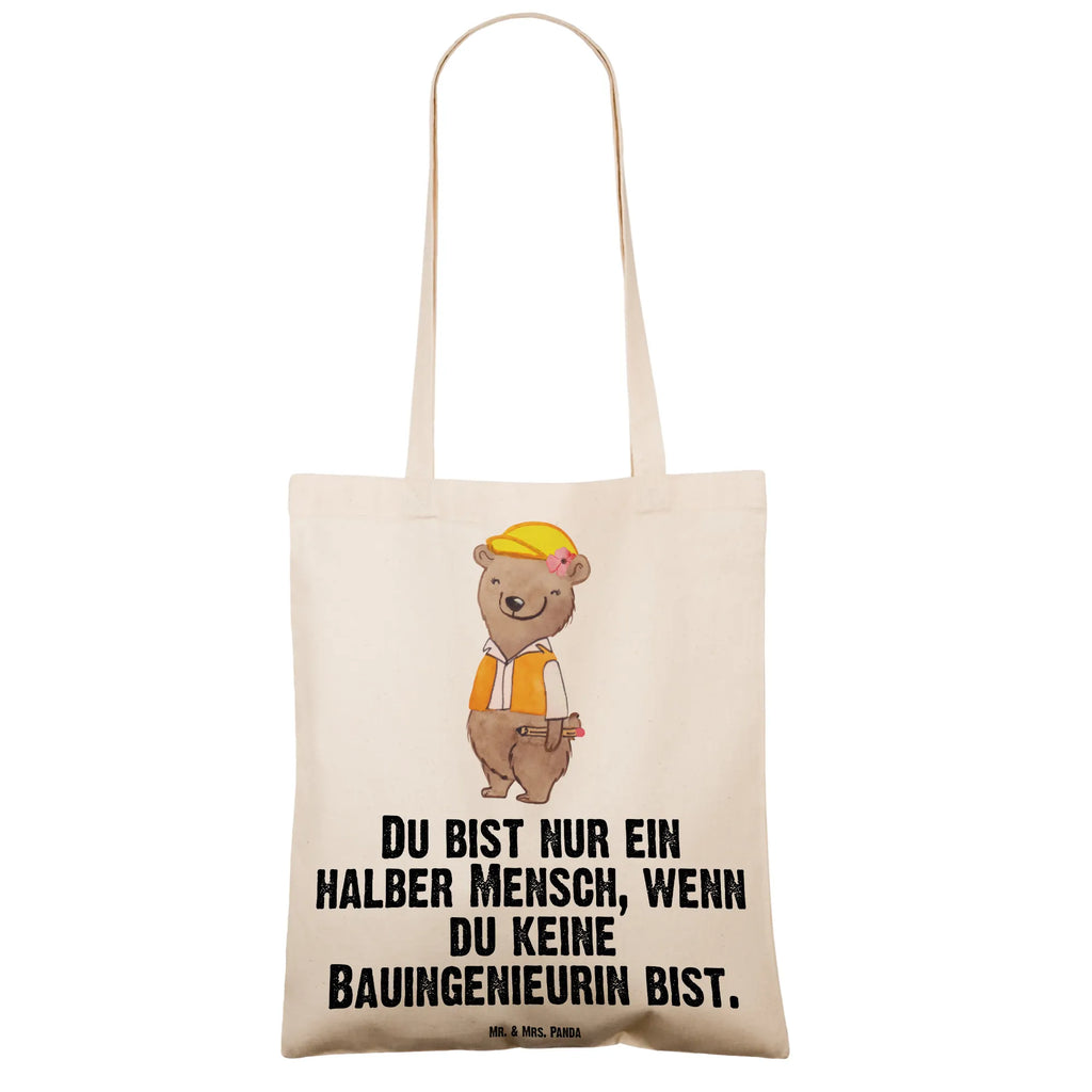 Tragetasche Bauingenieurin mit Herz Beuteltasche, Beutel, Einkaufstasche, Jutebeutel, Stoffbeutel, Tasche, Shopper, Umhängetasche, Strandtasche, Schultertasche, Stofftasche, Tragetasche, Badetasche, Jutetasche, Einkaufstüte, Laptoptasche, Beruf, Ausbildung, Jubiläum, Abschied, Rente, Kollege, Kollegin, Geschenk, Schenken, Arbeitskollege, Mitarbeiter, Firma, Danke, Dankeschön, Bauingenieurin, Statikerin, Ingeniuerin, Baustelle, Studium