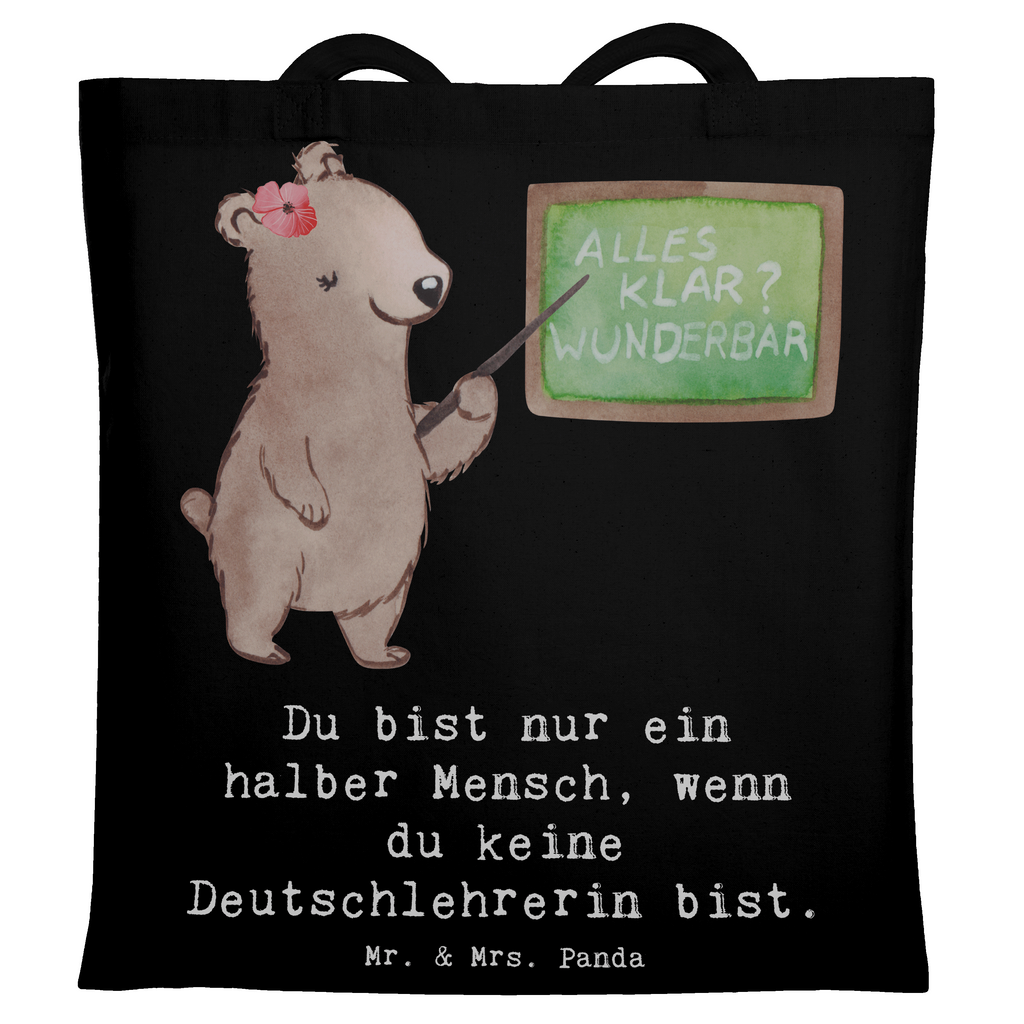 Tragetasche Deutschlehrerin mit Herz Beuteltasche, Beutel, Einkaufstasche, Jutebeutel, Stoffbeutel, Tasche, Shopper, Umhängetasche, Strandtasche, Schultertasche, Stofftasche, Tragetasche, Badetasche, Jutetasche, Einkaufstüte, Laptoptasche, Beruf, Ausbildung, Jubiläum, Abschied, Rente, Kollege, Kollegin, Geschenk, Schenken, Arbeitskollege, Mitarbeiter, Firma, Danke, Dankeschön, Deutschlehrerin, Deutschunterricht, Schule, Grundschule