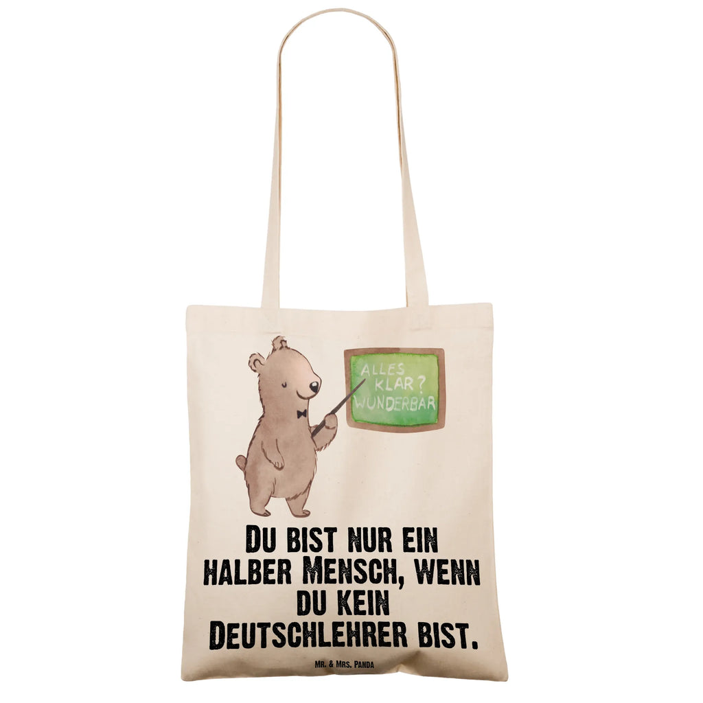 Tragetasche Deutschlehrer mit Herz Beuteltasche, Beutel, Einkaufstasche, Jutebeutel, Stoffbeutel, Tasche, Shopper, Umhängetasche, Strandtasche, Schultertasche, Stofftasche, Tragetasche, Badetasche, Jutetasche, Einkaufstüte, Laptoptasche, Beruf, Ausbildung, Jubiläum, Abschied, Rente, Kollege, Kollegin, Geschenk, Schenken, Arbeitskollege, Mitarbeiter, Firma, Danke, Dankeschön, Deutschlehrer, Deutschunterricht, Schule, Grundschule