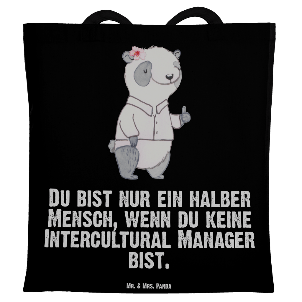 Tragetasche Intercultural Manager mit Herz Beuteltasche, Beutel, Einkaufstasche, Jutebeutel, Stoffbeutel, Tasche, Shopper, Umhängetasche, Strandtasche, Schultertasche, Stofftasche, Tragetasche, Badetasche, Jutetasche, Einkaufstüte, Laptoptasche, Beruf, Ausbildung, Jubiläum, Abschied, Rente, Kollege, Kollegin, Geschenk, Schenken, Arbeitskollege, Mitarbeiter, Firma, Danke, Dankeschön