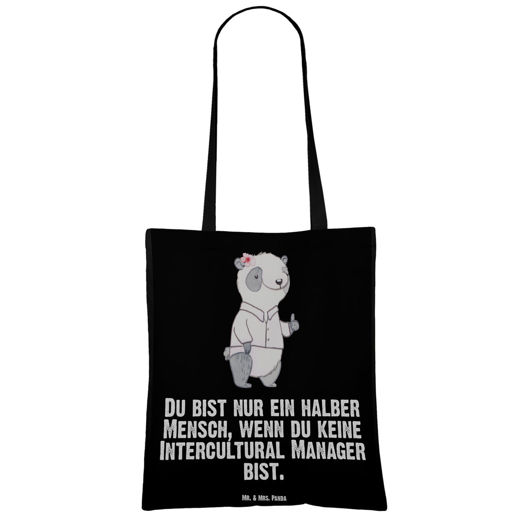 Tragetasche Intercultural Manager mit Herz Beuteltasche, Beutel, Einkaufstasche, Jutebeutel, Stoffbeutel, Tasche, Shopper, Umhängetasche, Strandtasche, Schultertasche, Stofftasche, Tragetasche, Badetasche, Jutetasche, Einkaufstüte, Laptoptasche, Beruf, Ausbildung, Jubiläum, Abschied, Rente, Kollege, Kollegin, Geschenk, Schenken, Arbeitskollege, Mitarbeiter, Firma, Danke, Dankeschön