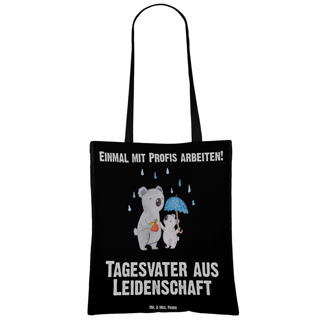 Tragetasche Tagesvater aus Leidenschaft Beuteltasche, Beutel, Einkaufstasche, Jutebeutel, Stoffbeutel, Tasche, Shopper, Umhängetasche, Strandtasche, Schultertasche, Stofftasche, Tragetasche, Badetasche, Jutetasche, Einkaufstüte, Laptoptasche, Beruf, Ausbildung, Jubiläum, Abschied, Rente, Kollege, Kollegin, Geschenk, Schenken, Arbeitskollege, Mitarbeiter, Firma, Danke, Dankeschön