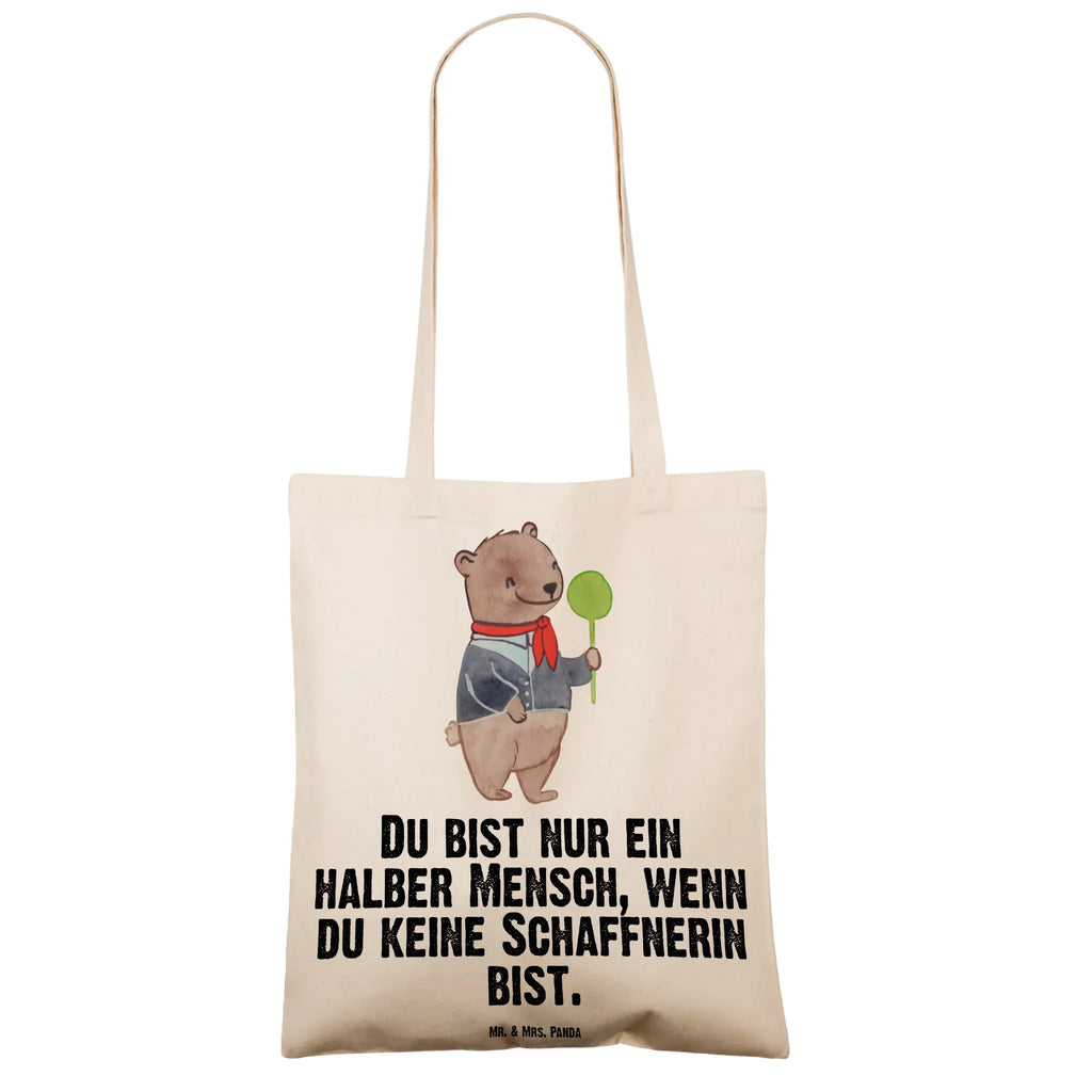 Tragetasche Schaffnerin mit Herz Beuteltasche, Beutel, Einkaufstasche, Jutebeutel, Stoffbeutel, Tasche, Shopper, Umhängetasche, Strandtasche, Schultertasche, Stofftasche, Tragetasche, Badetasche, Jutetasche, Einkaufstüte, Laptoptasche, Beruf, Ausbildung, Jubiläum, Abschied, Rente, Kollege, Kollegin, Geschenk, Schenken, Arbeitskollege, Mitarbeiter, Firma, Danke, Dankeschön