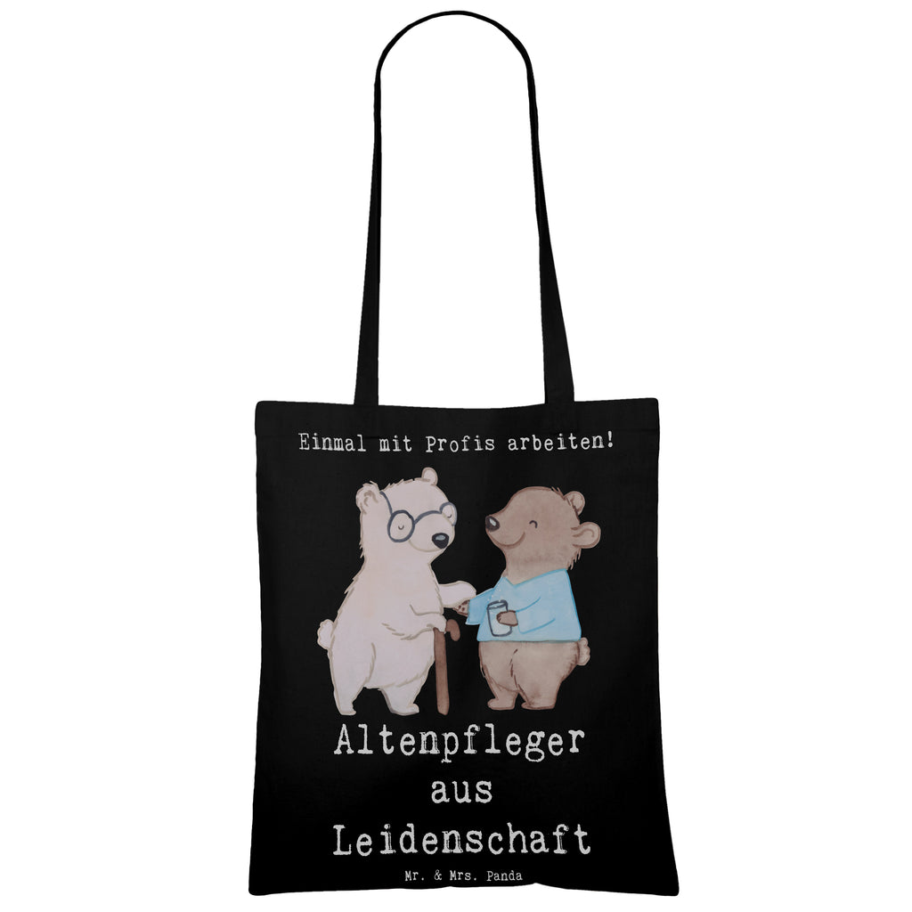 Tragetasche Altenpfleger aus Leidenschaft Beuteltasche, Beutel, Einkaufstasche, Jutebeutel, Stoffbeutel, Tasche, Shopper, Umhängetasche, Strandtasche, Schultertasche, Stofftasche, Tragetasche, Badetasche, Jutetasche, Einkaufstüte, Laptoptasche, Beruf, Ausbildung, Jubiläum, Abschied, Rente, Kollege, Kollegin, Geschenk, Schenken, Arbeitskollege, Mitarbeiter, Firma, Danke, Dankeschön, Altenpfleger, Pfleger, Altenheim Eröffnung