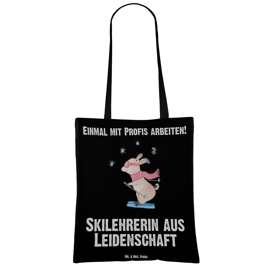 Tragetasche Skilehrerin aus Leidenschaft Beuteltasche, Beutel, Einkaufstasche, Jutebeutel, Stoffbeutel, Tasche, Shopper, Umhängetasche, Strandtasche, Schultertasche, Stofftasche, Tragetasche, Badetasche, Jutetasche, Einkaufstüte, Laptoptasche, Beruf, Ausbildung, Jubiläum, Abschied, Rente, Kollege, Kollegin, Geschenk, Schenken, Arbeitskollege, Mitarbeiter, Firma, Danke, Dankeschön