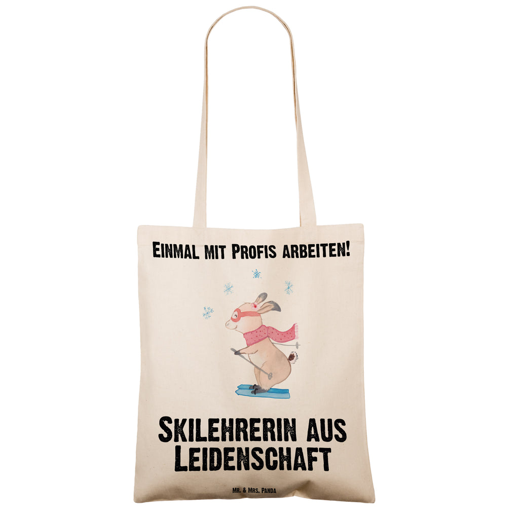 Tragetasche Skilehrerin aus Leidenschaft Beuteltasche, Beutel, Einkaufstasche, Jutebeutel, Stoffbeutel, Tasche, Shopper, Umhängetasche, Strandtasche, Schultertasche, Stofftasche, Tragetasche, Badetasche, Jutetasche, Einkaufstüte, Laptoptasche, Beruf, Ausbildung, Jubiläum, Abschied, Rente, Kollege, Kollegin, Geschenk, Schenken, Arbeitskollege, Mitarbeiter, Firma, Danke, Dankeschön