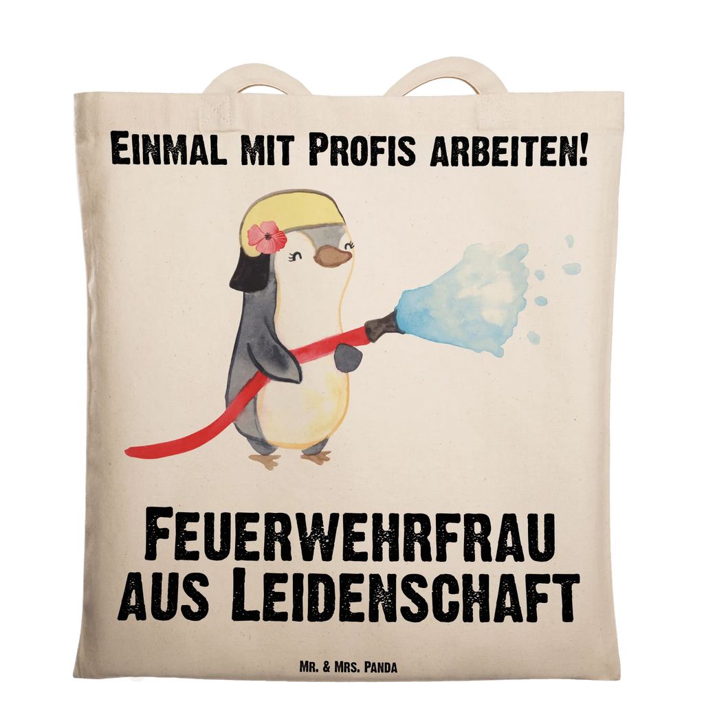 Tragetasche Feuerwehrfrau aus Leidenschaft Beuteltasche, Beutel, Einkaufstasche, Jutebeutel, Stoffbeutel, Tasche, Shopper, Umhängetasche, Strandtasche, Schultertasche, Stofftasche, Tragetasche, Badetasche, Jutetasche, Einkaufstüte, Laptoptasche, Beruf, Ausbildung, Jubiläum, Abschied, Rente, Kollege, Kollegin, Geschenk, Schenken, Arbeitskollege, Mitarbeiter, Firma, Danke, Dankeschön, Feuerwehrfrau, Feuerwehrhauptfrau, Brandschutz, Feuerwehr, freiwillige Feuerwehr