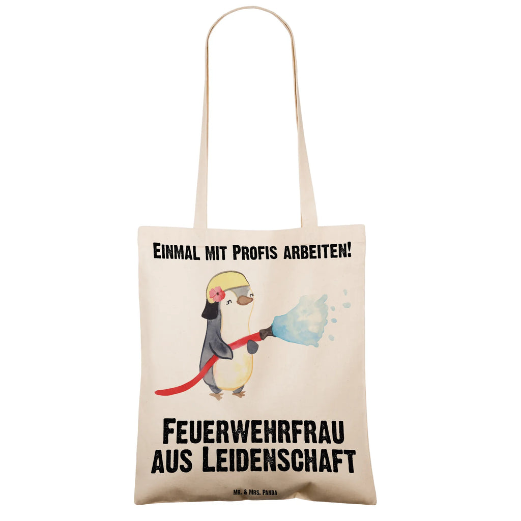 Tragetasche Feuerwehrfrau aus Leidenschaft Beuteltasche, Beutel, Einkaufstasche, Jutebeutel, Stoffbeutel, Tasche, Shopper, Umhängetasche, Strandtasche, Schultertasche, Stofftasche, Tragetasche, Badetasche, Jutetasche, Einkaufstüte, Laptoptasche, Beruf, Ausbildung, Jubiläum, Abschied, Rente, Kollege, Kollegin, Geschenk, Schenken, Arbeitskollege, Mitarbeiter, Firma, Danke, Dankeschön, Feuerwehrfrau, Feuerwehrhauptfrau, Brandschutz, Feuerwehr, freiwillige Feuerwehr