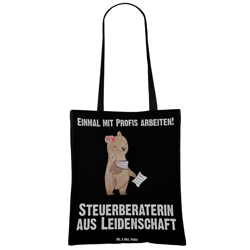 Tragetasche Steuerberaterin aus Leidenschaft Beuteltasche, Beutel, Einkaufstasche, Jutebeutel, Stoffbeutel, Tasche, Shopper, Umhängetasche, Strandtasche, Schultertasche, Stofftasche, Tragetasche, Badetasche, Jutetasche, Einkaufstüte, Laptoptasche, Beruf, Ausbildung, Jubiläum, Abschied, Rente, Kollege, Kollegin, Geschenk, Schenken, Arbeitskollege, Mitarbeiter, Firma, Danke, Dankeschön