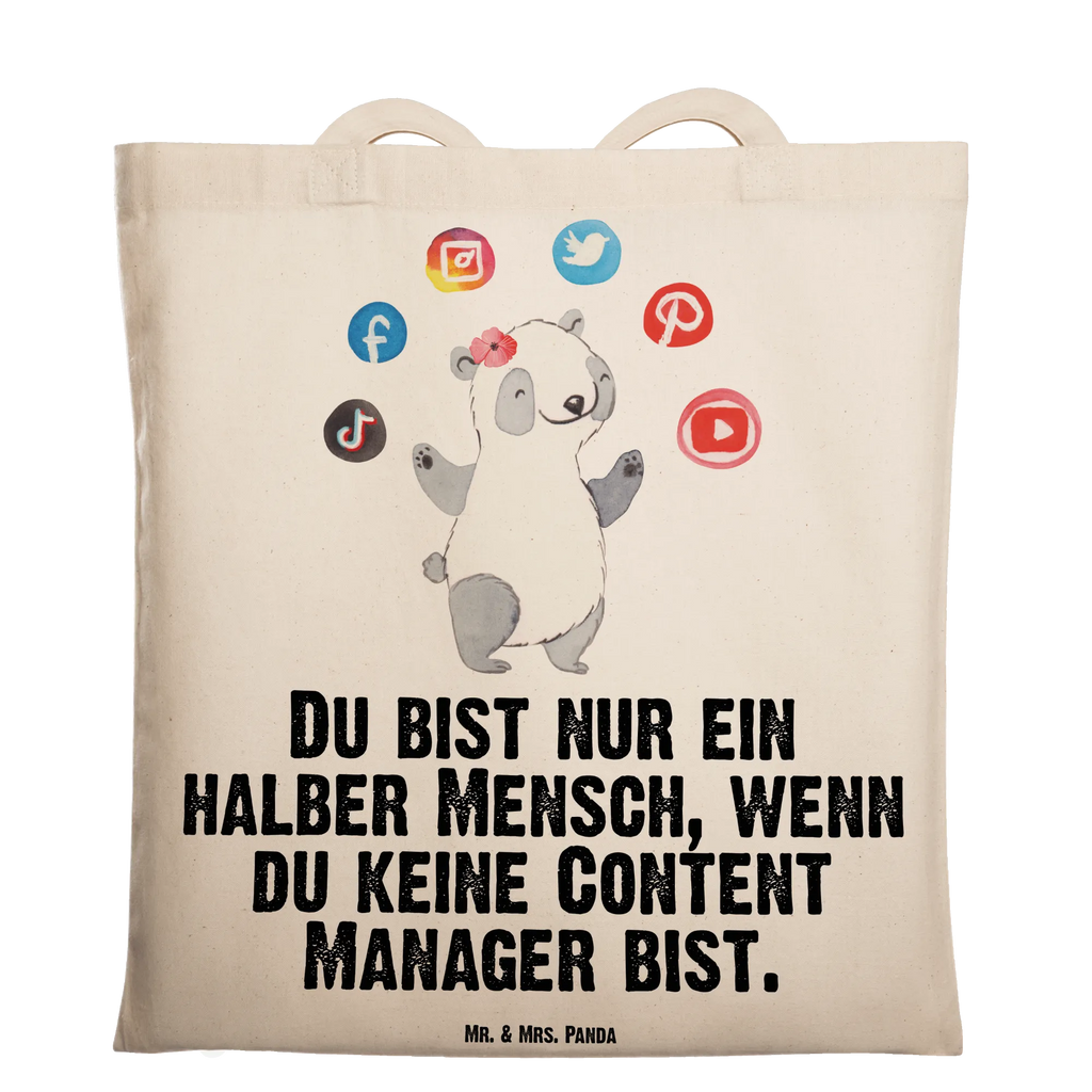 Tragetasche Content Manager mit Herz Beuteltasche, Beutel, Einkaufstasche, Jutebeutel, Stoffbeutel, Tasche, Shopper, Umhängetasche, Strandtasche, Schultertasche, Stofftasche, Tragetasche, Badetasche, Jutetasche, Einkaufstüte, Laptoptasche, Beruf, Ausbildung, Jubiläum, Abschied, Rente, Kollege, Kollegin, Geschenk, Schenken, Arbeitskollege, Mitarbeiter, Firma, Danke, Dankeschön