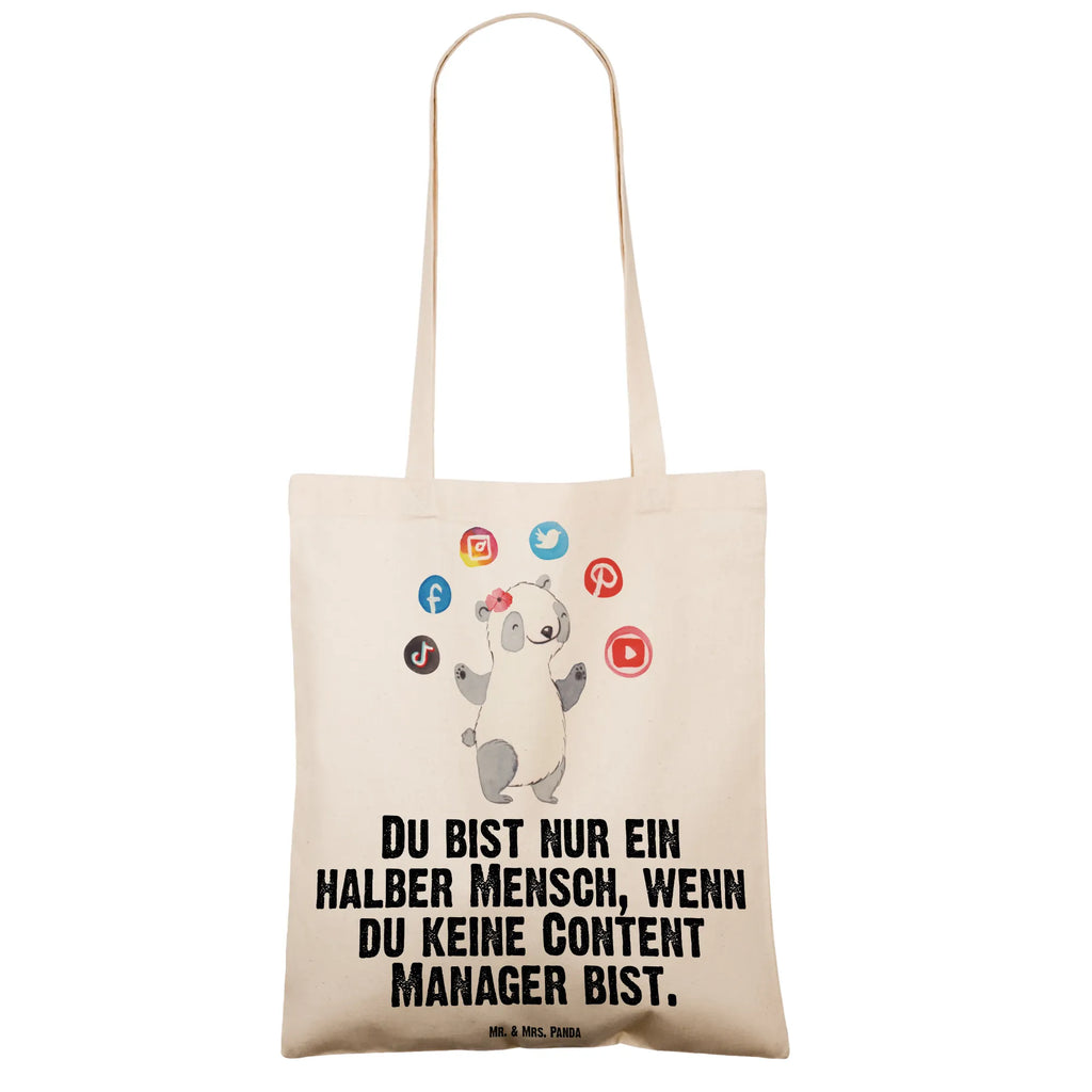 Tragetasche Content Manager mit Herz Beuteltasche, Beutel, Einkaufstasche, Jutebeutel, Stoffbeutel, Tasche, Shopper, Umhängetasche, Strandtasche, Schultertasche, Stofftasche, Tragetasche, Badetasche, Jutetasche, Einkaufstüte, Laptoptasche, Beruf, Ausbildung, Jubiläum, Abschied, Rente, Kollege, Kollegin, Geschenk, Schenken, Arbeitskollege, Mitarbeiter, Firma, Danke, Dankeschön