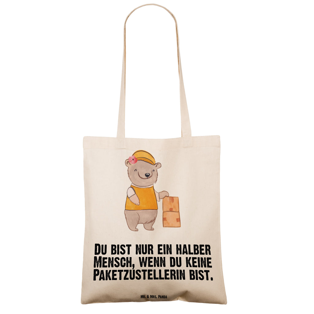 Tragetasche Paketzustellerin mit Herz Beuteltasche, Beutel, Einkaufstasche, Jutebeutel, Stoffbeutel, Tasche, Shopper, Umhängetasche, Strandtasche, Schultertasche, Stofftasche, Tragetasche, Badetasche, Jutetasche, Einkaufstüte, Laptoptasche, Beruf, Ausbildung, Jubiläum, Abschied, Rente, Kollege, Kollegin, Geschenk, Schenken, Arbeitskollege, Mitarbeiter, Firma, Danke, Dankeschön, Paketzustellerin, Paketbotin, Zustellservice Pakete