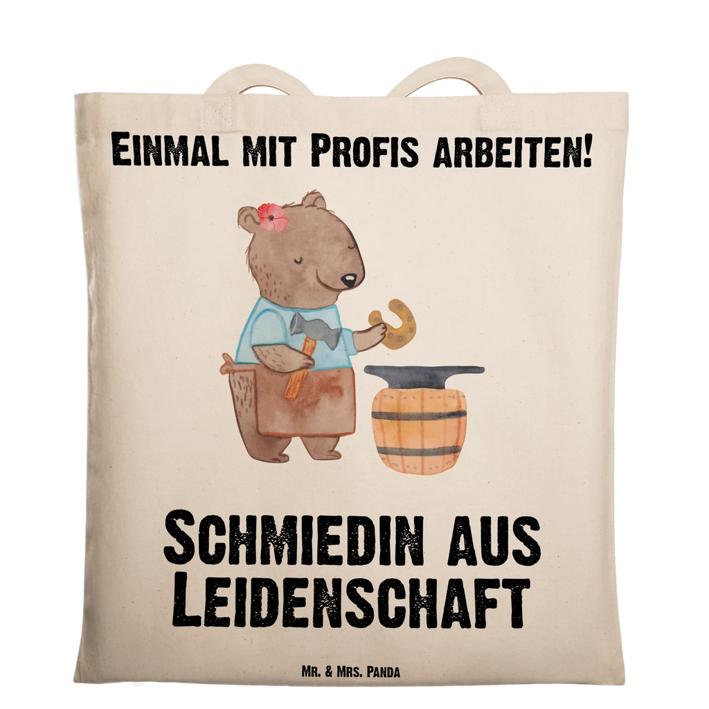 Tragetasche Schmiedin aus Leidenschaft Beuteltasche, Beutel, Einkaufstasche, Jutebeutel, Stoffbeutel, Tasche, Shopper, Umhängetasche, Strandtasche, Schultertasche, Stofftasche, Tragetasche, Badetasche, Jutetasche, Einkaufstüte, Laptoptasche, Beruf, Ausbildung, Jubiläum, Abschied, Rente, Kollege, Kollegin, Geschenk, Schenken, Arbeitskollege, Mitarbeiter, Firma, Danke, Dankeschön