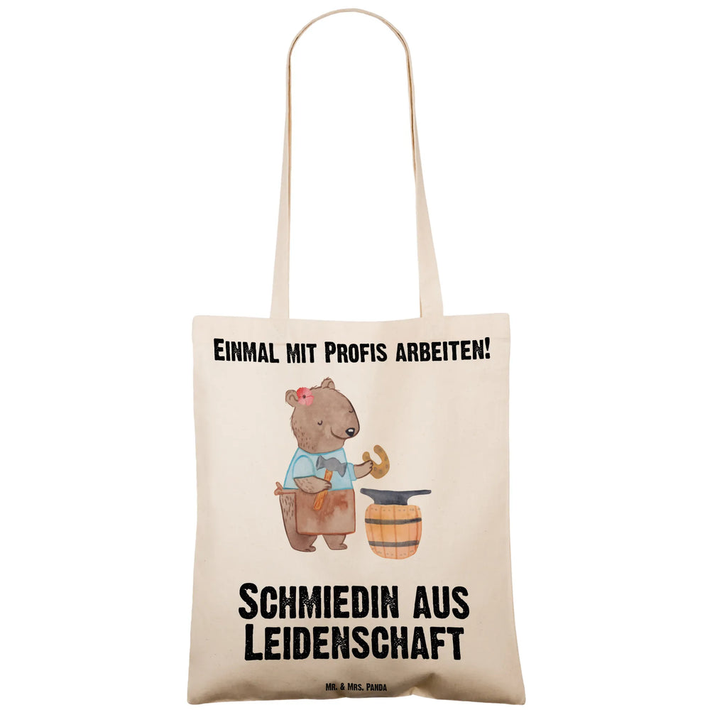 Tragetasche Schmiedin aus Leidenschaft Beuteltasche, Beutel, Einkaufstasche, Jutebeutel, Stoffbeutel, Tasche, Shopper, Umhängetasche, Strandtasche, Schultertasche, Stofftasche, Tragetasche, Badetasche, Jutetasche, Einkaufstüte, Laptoptasche, Beruf, Ausbildung, Jubiläum, Abschied, Rente, Kollege, Kollegin, Geschenk, Schenken, Arbeitskollege, Mitarbeiter, Firma, Danke, Dankeschön