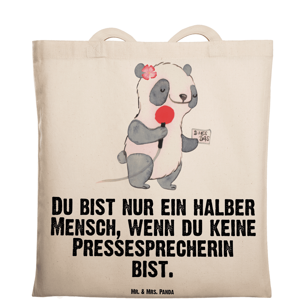 Tragetasche Pressesprecherin mit Herz Beuteltasche, Beutel, Einkaufstasche, Jutebeutel, Stoffbeutel, Tasche, Shopper, Umhängetasche, Strandtasche, Schultertasche, Stofftasche, Tragetasche, Badetasche, Jutetasche, Einkaufstüte, Laptoptasche, Beruf, Ausbildung, Jubiläum, Abschied, Rente, Kollege, Kollegin, Geschenk, Schenken, Arbeitskollege, Mitarbeiter, Firma, Danke, Dankeschön