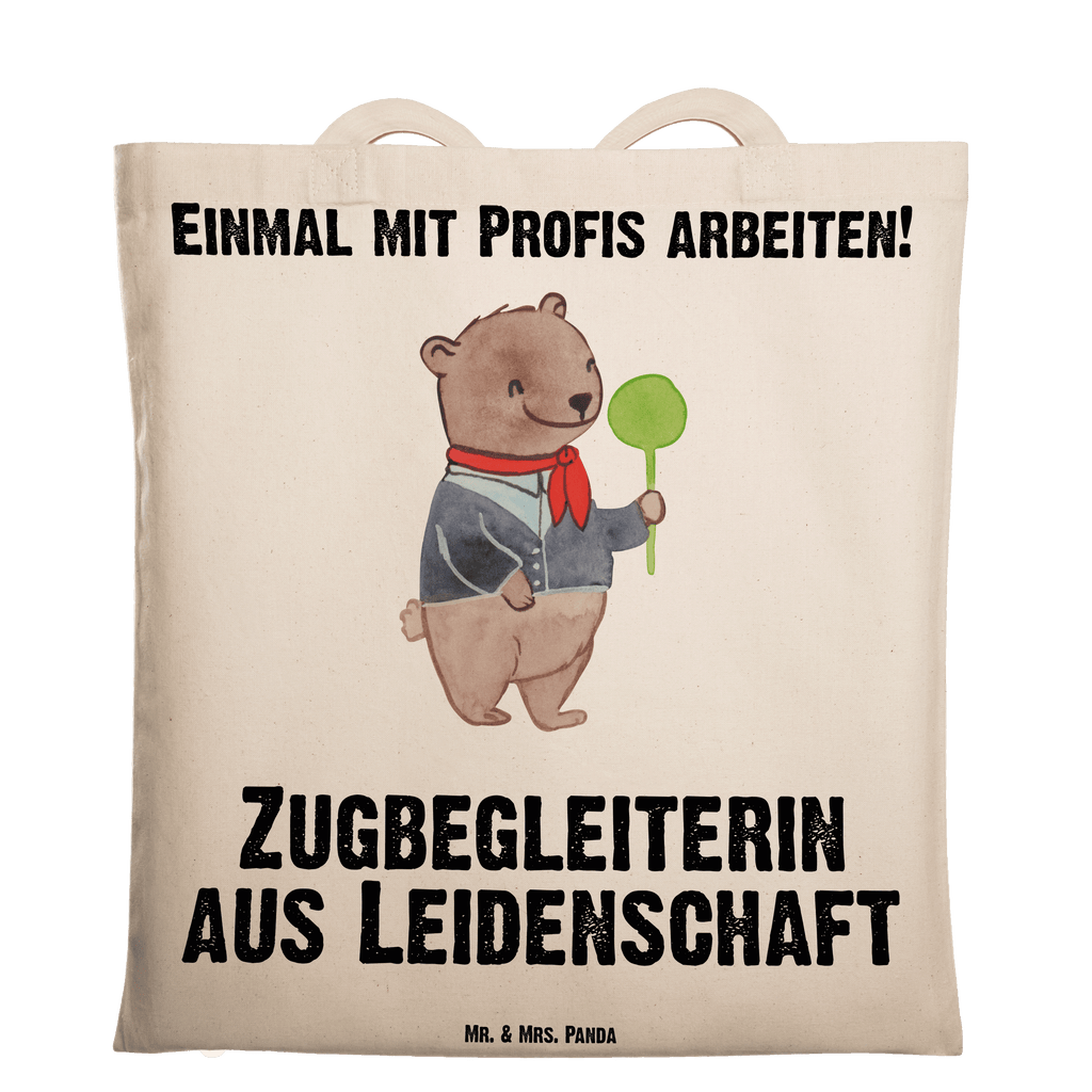 Tragetasche Zugbegleiterin aus Leidenschaft Beuteltasche, Beutel, Einkaufstasche, Jutebeutel, Stoffbeutel, Tasche, Shopper, Umhängetasche, Strandtasche, Schultertasche, Stofftasche, Tragetasche, Badetasche, Jutetasche, Einkaufstüte, Laptoptasche, Beruf, Ausbildung, Jubiläum, Abschied, Rente, Kollege, Kollegin, Geschenk, Schenken, Arbeitskollege, Mitarbeiter, Firma, Danke, Dankeschön