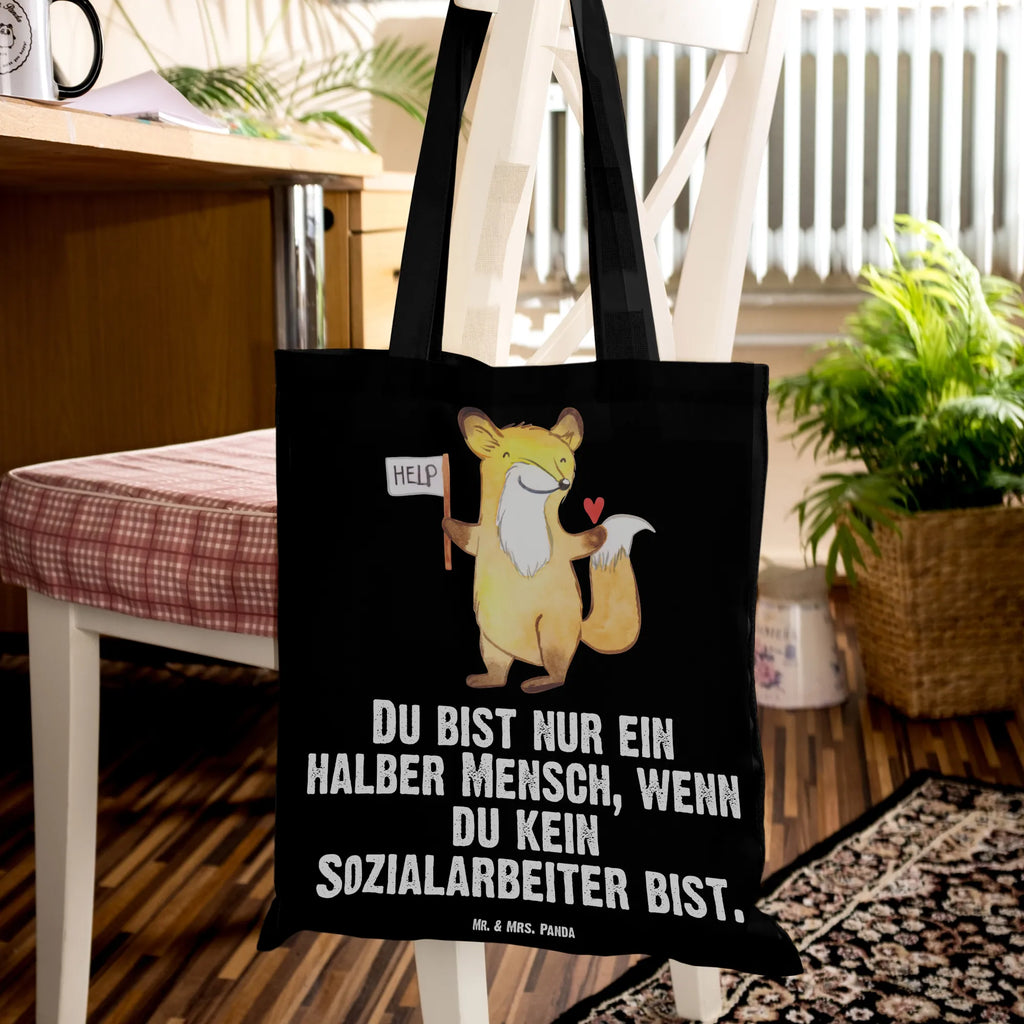 Tragetasche Sozialarbeiter mit Herz Beuteltasche, Beutel, Einkaufstasche, Jutebeutel, Stoffbeutel, Tasche, Shopper, Umhängetasche, Strandtasche, Schultertasche, Stofftasche, Tragetasche, Badetasche, Jutetasche, Einkaufstüte, Laptoptasche, Beruf, Ausbildung, Jubiläum, Abschied, Rente, Kollege, Kollegin, Geschenk, Schenken, Arbeitskollege, Mitarbeiter, Firma, Danke, Dankeschön