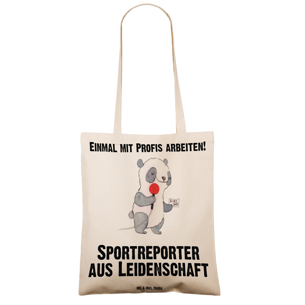 Tragetasche Sportreporter aus Leidenschaft Beuteltasche, Beutel, Einkaufstasche, Jutebeutel, Stoffbeutel, Tasche, Shopper, Umhängetasche, Strandtasche, Schultertasche, Stofftasche, Tragetasche, Badetasche, Jutetasche, Einkaufstüte, Laptoptasche, Beruf, Ausbildung, Jubiläum, Abschied, Rente, Kollege, Kollegin, Geschenk, Schenken, Arbeitskollege, Mitarbeiter, Firma, Danke, Dankeschön