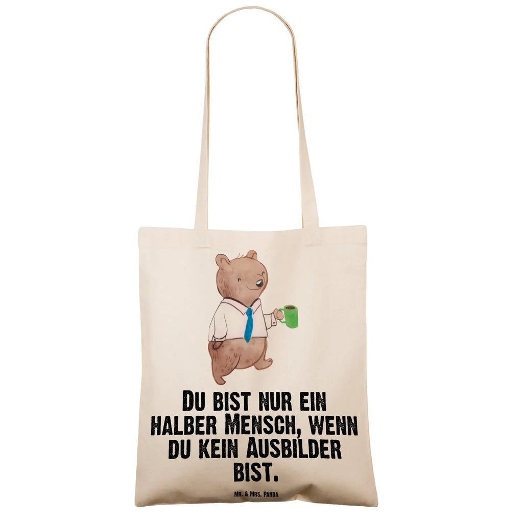 Tragetasche Ausbilder mit Herz Beuteltasche, Beutel, Einkaufstasche, Jutebeutel, Stoffbeutel, Tasche, Shopper, Umhängetasche, Strandtasche, Schultertasche, Stofftasche, Tragetasche, Badetasche, Jutetasche, Einkaufstüte, Laptoptasche, Beruf, Ausbildung, Jubiläum, Abschied, Rente, Kollege, Kollegin, Geschenk, Schenken, Arbeitskollege, Mitarbeiter, Firma, Danke, Dankeschön, Ausbilder, Tutor, Ausbilderprüfung