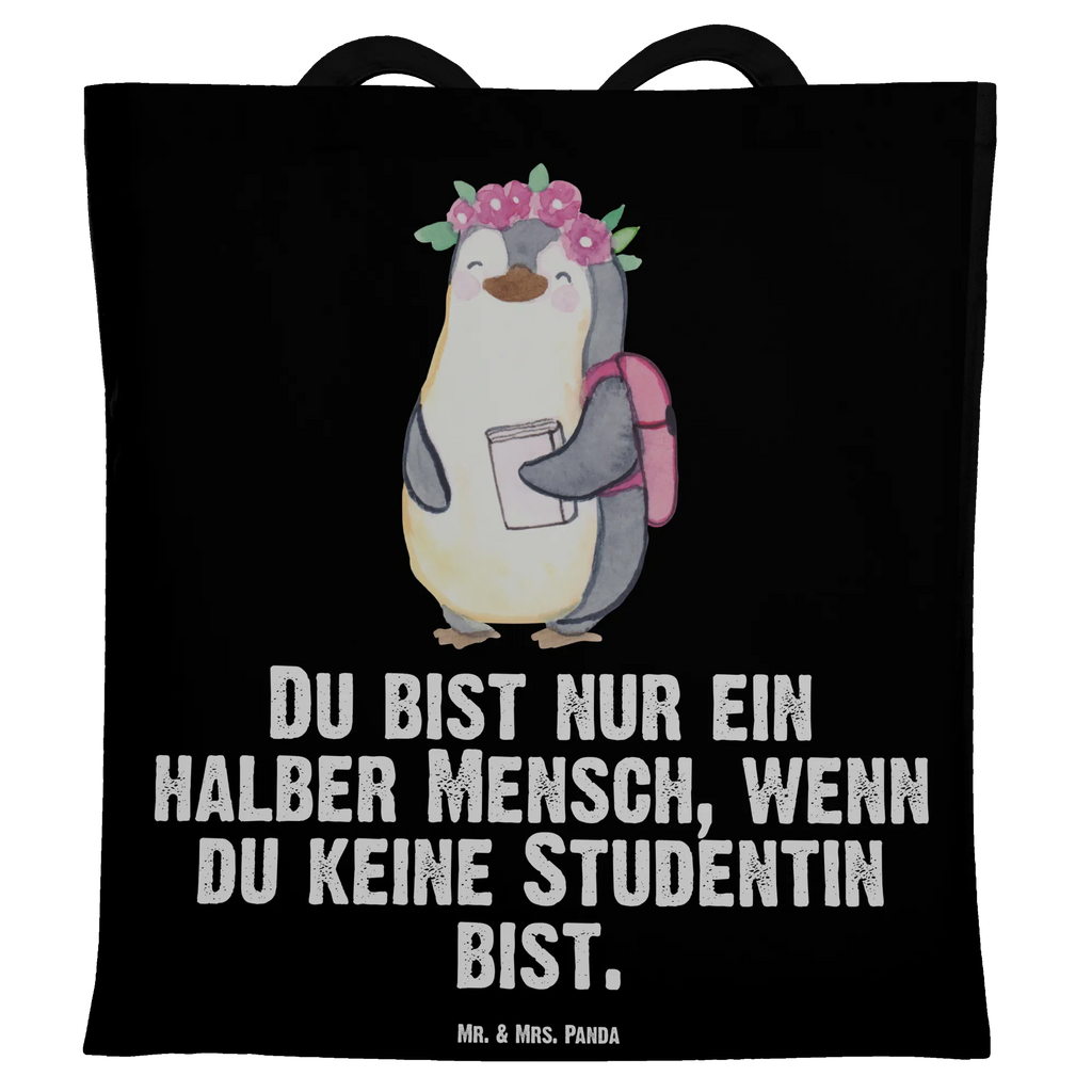 Tragetasche Studentin mit Herz Beuteltasche, Beutel, Einkaufstasche, Jutebeutel, Stoffbeutel, Tasche, Shopper, Umhängetasche, Strandtasche, Schultertasche, Stofftasche, Tragetasche, Badetasche, Jutetasche, Einkaufstüte, Laptoptasche, Beruf, Ausbildung, Jubiläum, Abschied, Rente, Kollege, Kollegin, Geschenk, Schenken, Arbeitskollege, Mitarbeiter, Firma, Danke, Dankeschön