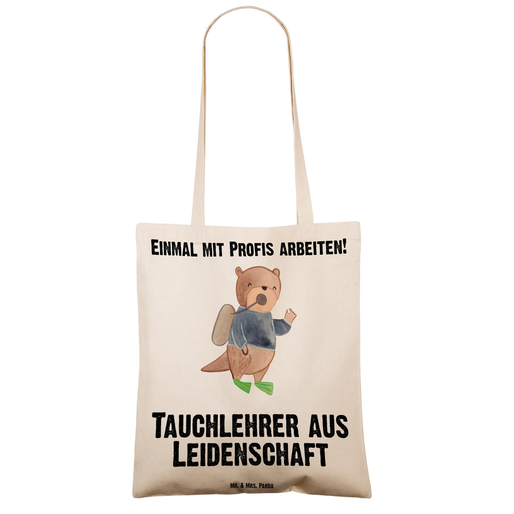 Tragetasche Tauchlehrer aus Leidenschaft Beuteltasche, Beutel, Einkaufstasche, Jutebeutel, Stoffbeutel, Tasche, Shopper, Umhängetasche, Strandtasche, Schultertasche, Stofftasche, Tragetasche, Badetasche, Jutetasche, Einkaufstüte, Laptoptasche, Beruf, Ausbildung, Jubiläum, Abschied, Rente, Kollege, Kollegin, Geschenk, Schenken, Arbeitskollege, Mitarbeiter, Firma, Danke, Dankeschön