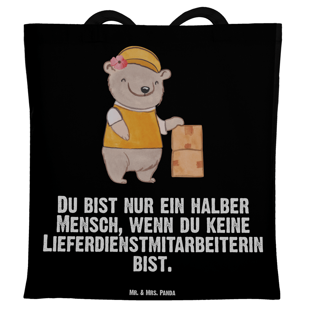 Tragetasche Lieferdienstmitarbeiterin mit Herz Beuteltasche, Beutel, Einkaufstasche, Jutebeutel, Stoffbeutel, Tasche, Shopper, Umhängetasche, Strandtasche, Schultertasche, Stofftasche, Tragetasche, Badetasche, Jutetasche, Einkaufstüte, Laptoptasche, Beruf, Ausbildung, Jubiläum, Abschied, Rente, Kollege, Kollegin, Geschenk, Schenken, Arbeitskollege, Mitarbeiter, Firma, Danke, Dankeschön, Lieferdienstmitarbeiterin, Pizzabäckerin, Pizzabotin, Pizzabringdienst, Lieferbringdienst