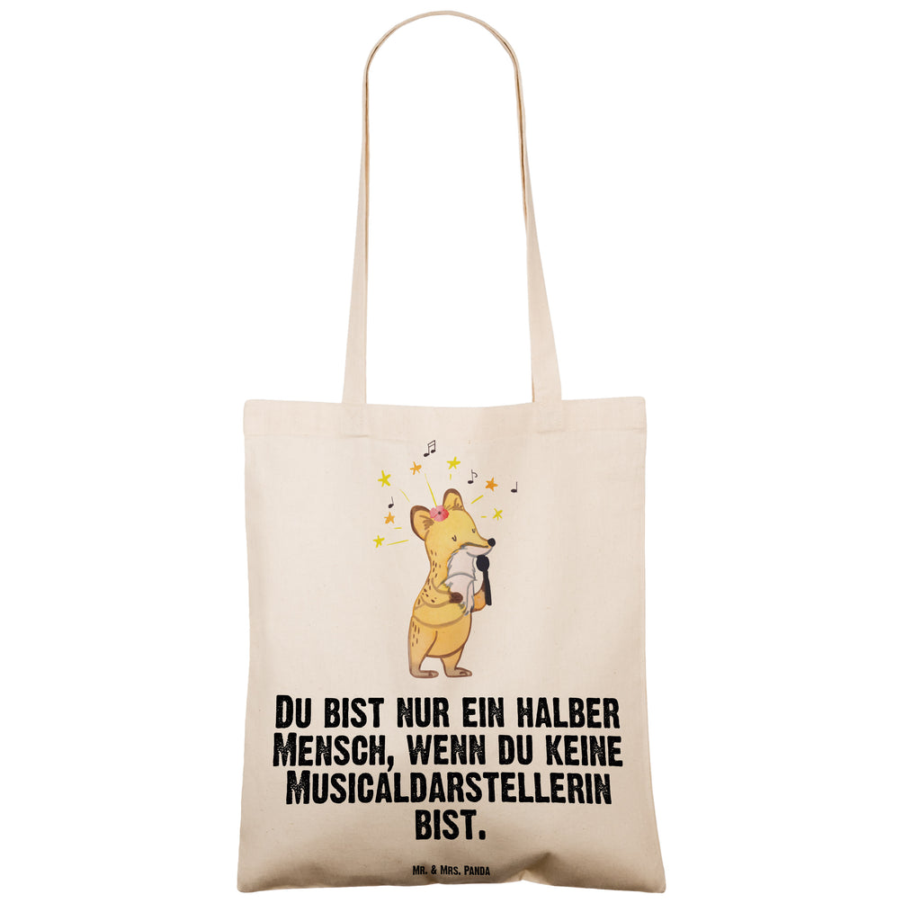 Tragetasche Musicaldarstellerin mit Herz Beuteltasche, Beutel, Einkaufstasche, Jutebeutel, Stoffbeutel, Tasche, Shopper, Umhängetasche, Strandtasche, Schultertasche, Stofftasche, Tragetasche, Badetasche, Jutetasche, Einkaufstüte, Laptoptasche, Beruf, Ausbildung, Jubiläum, Abschied, Rente, Kollege, Kollegin, Geschenk, Schenken, Arbeitskollege, Mitarbeiter, Firma, Danke, Dankeschön