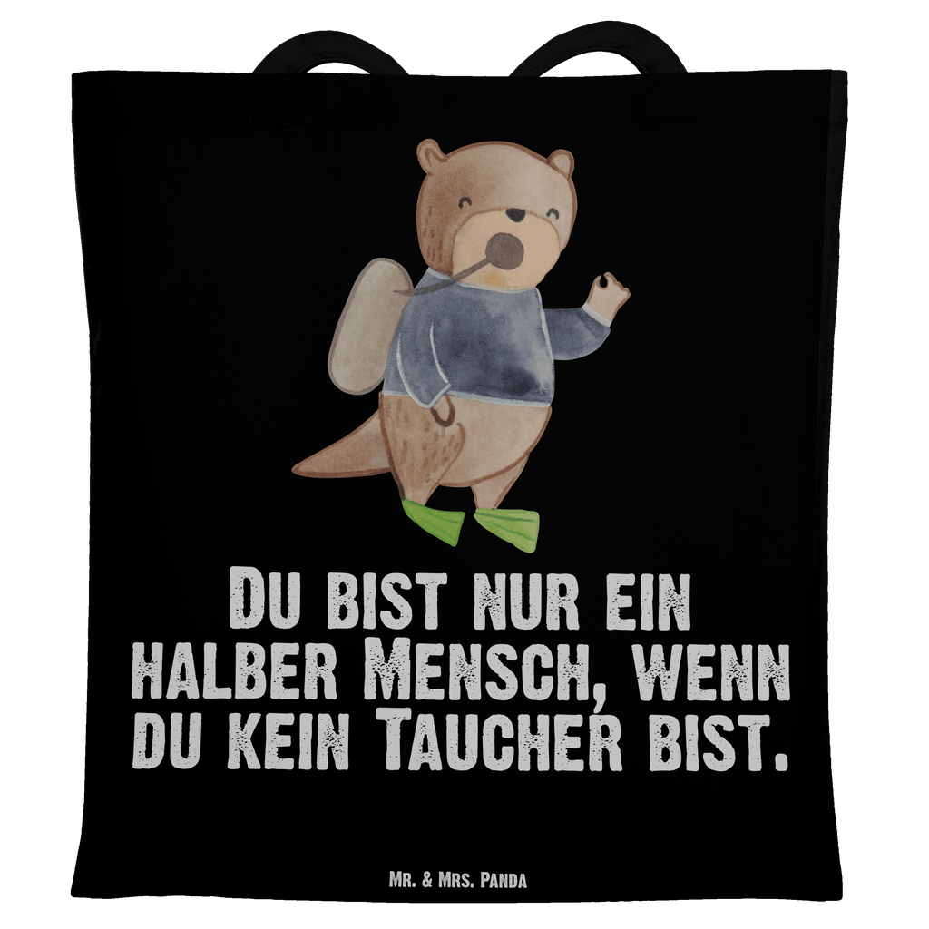 Tragetasche Taucher mit Herz Beuteltasche, Beutel, Einkaufstasche, Jutebeutel, Stoffbeutel, Tasche, Shopper, Umhängetasche, Strandtasche, Schultertasche, Stofftasche, Tragetasche, Badetasche, Jutetasche, Einkaufstüte, Laptoptasche, Beruf, Ausbildung, Jubiläum, Abschied, Rente, Kollege, Kollegin, Geschenk, Schenken, Arbeitskollege, Mitarbeiter, Firma, Danke, Dankeschön