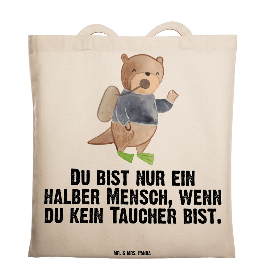 Tragetasche Taucher mit Herz Beuteltasche, Beutel, Einkaufstasche, Jutebeutel, Stoffbeutel, Tasche, Shopper, Umhängetasche, Strandtasche, Schultertasche, Stofftasche, Tragetasche, Badetasche, Jutetasche, Einkaufstüte, Laptoptasche, Beruf, Ausbildung, Jubiläum, Abschied, Rente, Kollege, Kollegin, Geschenk, Schenken, Arbeitskollege, Mitarbeiter, Firma, Danke, Dankeschön