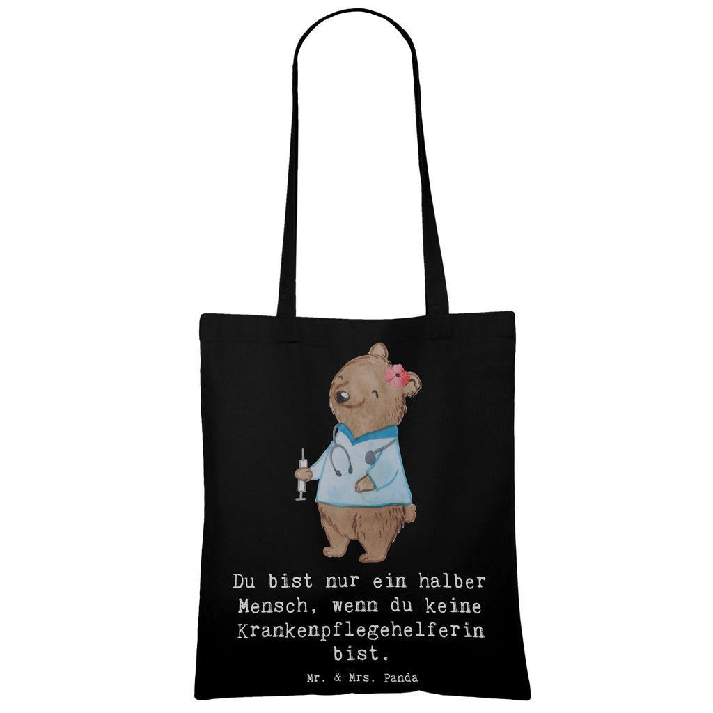 Tragetasche Krankenpflegehelferin mit Herz Beuteltasche, Beutel, Einkaufstasche, Jutebeutel, Stoffbeutel, Tasche, Shopper, Umhängetasche, Strandtasche, Schultertasche, Stofftasche, Tragetasche, Badetasche, Jutetasche, Einkaufstüte, Laptoptasche, Beruf, Ausbildung, Jubiläum, Abschied, Rente, Kollege, Kollegin, Geschenk, Schenken, Arbeitskollege, Mitarbeiter, Firma, Danke, Dankeschön, Krankenpflegehelferin, Pflegehelferin, Pflegekraft