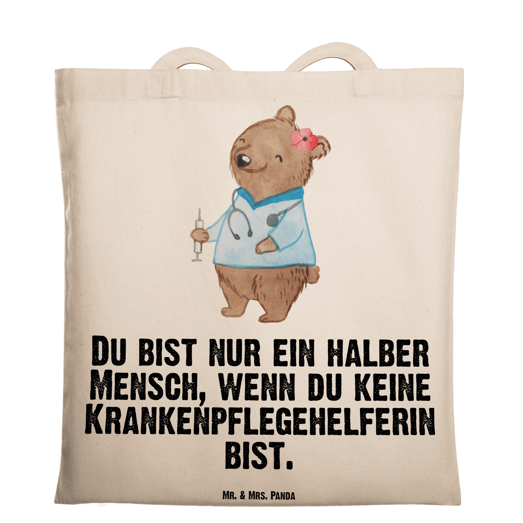 Tragetasche Krankenpflegehelferin mit Herz Beuteltasche, Beutel, Einkaufstasche, Jutebeutel, Stoffbeutel, Tasche, Shopper, Umhängetasche, Strandtasche, Schultertasche, Stofftasche, Tragetasche, Badetasche, Jutetasche, Einkaufstüte, Laptoptasche, Beruf, Ausbildung, Jubiläum, Abschied, Rente, Kollege, Kollegin, Geschenk, Schenken, Arbeitskollege, Mitarbeiter, Firma, Danke, Dankeschön, Krankenpflegehelferin, Pflegehelferin, Pflegekraft