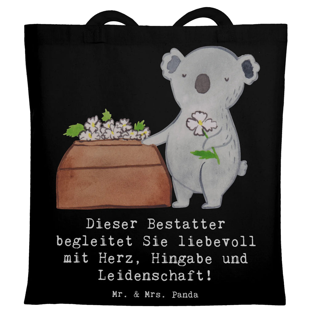 Tragetasche Bestatter mit Herz Beuteltasche, Beutel, Einkaufstasche, Jutebeutel, Stoffbeutel, Tasche, Shopper, Umhängetasche, Strandtasche, Schultertasche, Stofftasche, Tragetasche, Badetasche, Jutetasche, Einkaufstüte, Laptoptasche, Beruf, Ausbildung, Jubiläum, Abschied, Rente, Kollege, Kollegin, Geschenk, Schenken, Arbeitskollege, Mitarbeiter, Firma, Danke, Dankeschön