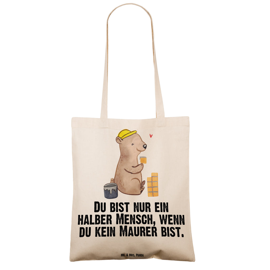 Tragetasche Maurer mit Herz Beuteltasche, Beutel, Einkaufstasche, Jutebeutel, Stoffbeutel, Tasche, Shopper, Umhängetasche, Strandtasche, Schultertasche, Stofftasche, Tragetasche, Badetasche, Jutetasche, Einkaufstüte, Laptoptasche, Beruf, Ausbildung, Jubiläum, Abschied, Rente, Kollege, Kollegin, Geschenk, Schenken, Arbeitskollege, Mitarbeiter, Firma, Danke, Dankeschön, Maurer, Maurermeister, Gesellenprüfung, Handwerker, Maurerbetrieb