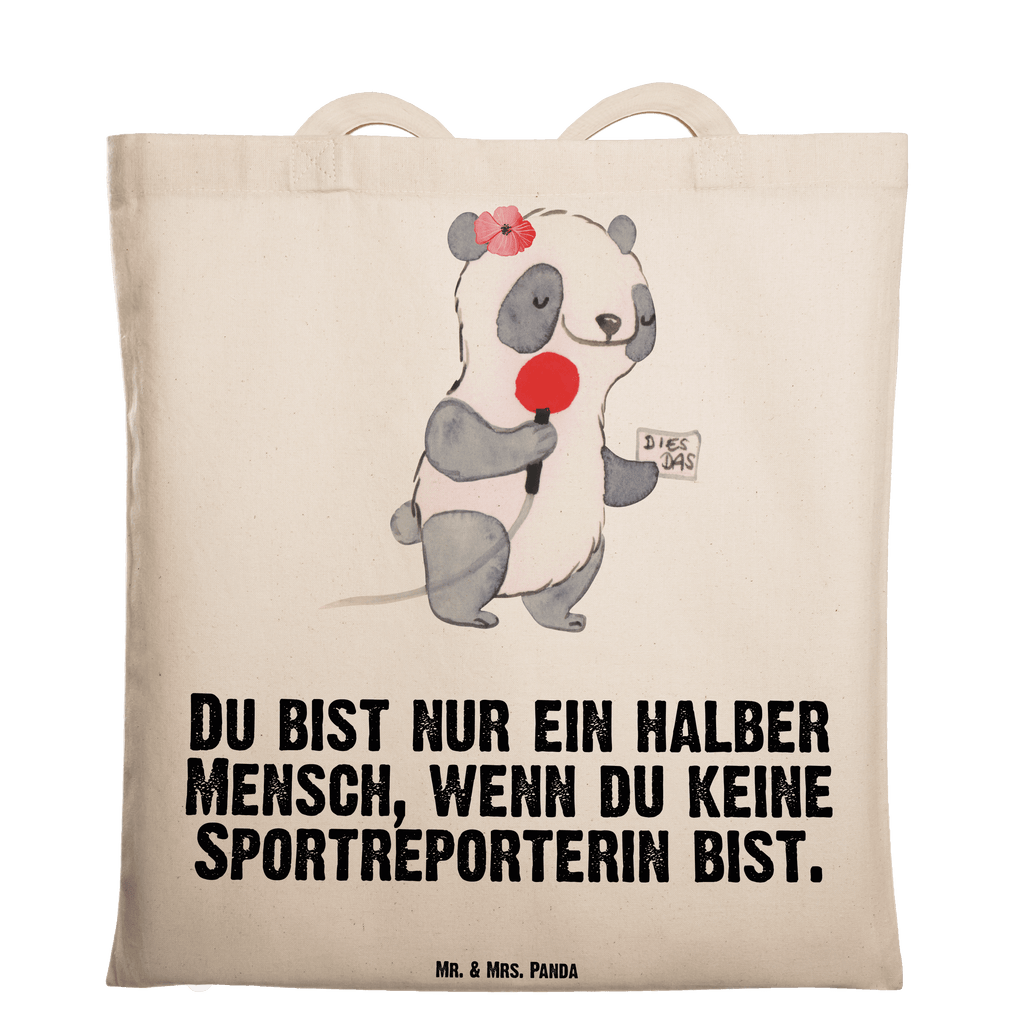 Tragetasche Sportreporterin mit Herz Beuteltasche, Beutel, Einkaufstasche, Jutebeutel, Stoffbeutel, Tasche, Shopper, Umhängetasche, Strandtasche, Schultertasche, Stofftasche, Tragetasche, Badetasche, Jutetasche, Einkaufstüte, Laptoptasche, Beruf, Ausbildung, Jubiläum, Abschied, Rente, Kollege, Kollegin, Geschenk, Schenken, Arbeitskollege, Mitarbeiter, Firma, Danke, Dankeschön