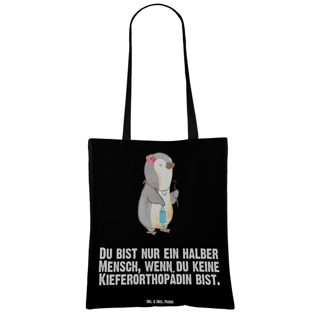 Tragetasche Kieferorthopädin mit Herz Beuteltasche, Beutel, Einkaufstasche, Jutebeutel, Stoffbeutel, Tasche, Shopper, Umhängetasche, Strandtasche, Schultertasche, Stofftasche, Tragetasche, Badetasche, Jutetasche, Einkaufstüte, Laptoptasche, Beruf, Ausbildung, Jubiläum, Abschied, Rente, Kollege, Kollegin, Geschenk, Schenken, Arbeitskollege, Mitarbeiter, Firma, Danke, Dankeschön