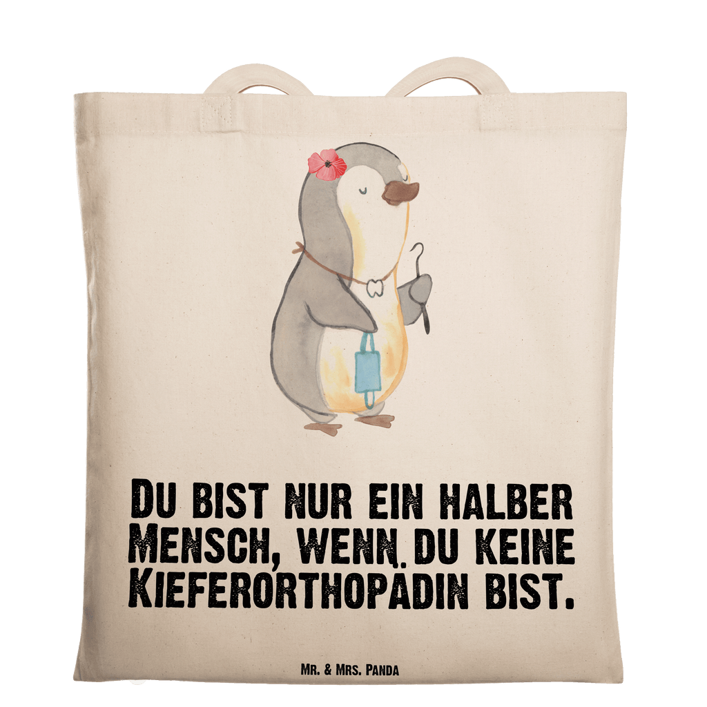 Tragetasche Kieferorthopädin mit Herz Beuteltasche, Beutel, Einkaufstasche, Jutebeutel, Stoffbeutel, Tasche, Shopper, Umhängetasche, Strandtasche, Schultertasche, Stofftasche, Tragetasche, Badetasche, Jutetasche, Einkaufstüte, Laptoptasche, Beruf, Ausbildung, Jubiläum, Abschied, Rente, Kollege, Kollegin, Geschenk, Schenken, Arbeitskollege, Mitarbeiter, Firma, Danke, Dankeschön