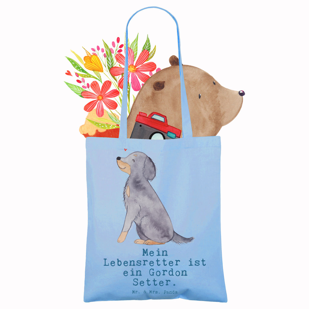 Tragetasche Gordon Setter Lebensretter Beuteltasche, Beutel, Einkaufstasche, Jutebeutel, Stoffbeutel, Tasche, Shopper, Umhängetasche, Strandtasche, Schultertasche, Stofftasche, Tragetasche, Badetasche, Jutetasche, Einkaufstüte, Laptoptasche, Hund, Hunderasse, Rassehund, Hundebesitzer, Geschenk, Tierfreund, Schenken, Welpe, Gordon Shetter, Jagdhund