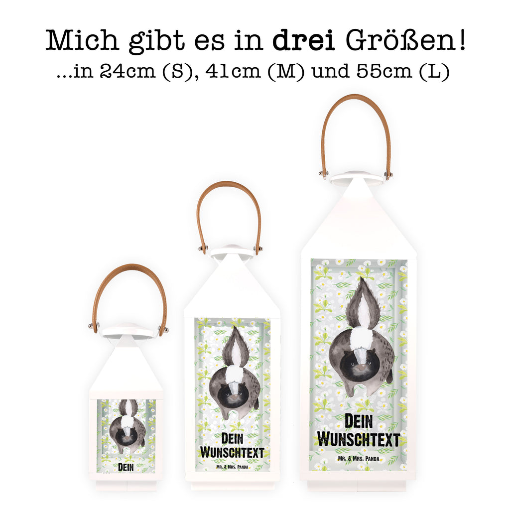 Personalisierte Deko Laterne Stinktier Angriff Gartenlampe, Gartenleuchte, Gartendekoration, Gartenlicht, Laterne kleine Laternen, XXL Laternen, Laterne groß, Stinktier, Skunk, Wildtier, Raubtier, Stinker, Stinki, wütend, Drohung